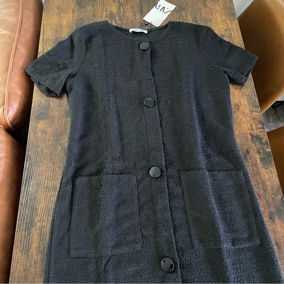 Sold! ZARA Tweed Dress with Buttons - Picture 8 of 12